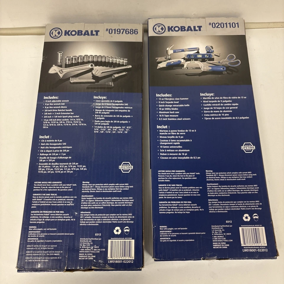 Kobalt Mechanical Tool Set 34 piece #0197686 & KOBALT 7 Piece Home Tool Set - Image 2 of 4