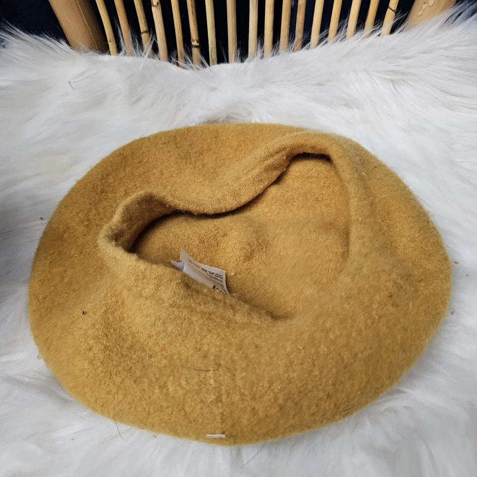 Boina para mujer H&M amarillo mostaza 100 % fieltro lana talla única Foto 4 de 4