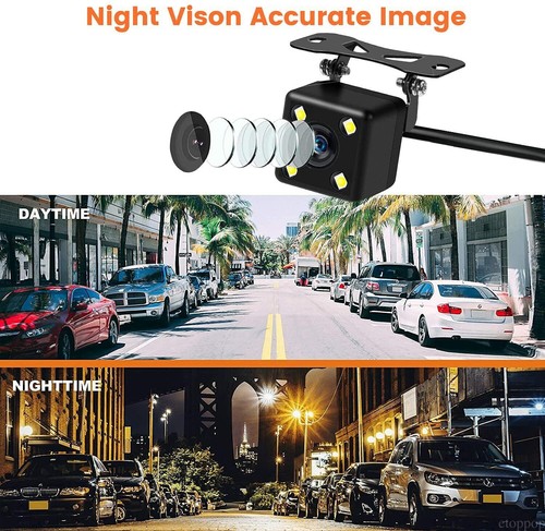Backup Camera 5'' HD Monitor Screen Car Reversing Rear View Camera Dual Mounts - Picture 10 of 20