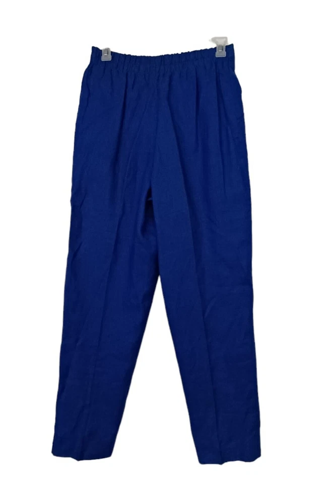 Pantalones plisados JH Collectibles para mujer 14 azul lino pierna recta forrados verano Foto 2 de 4