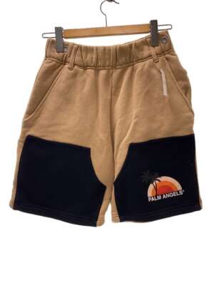 【関税込み】Palm Angels ベージュ コットン ショートパンツ Palm Angels Sunset Logo Panel Shorts Pants cotton beige M
