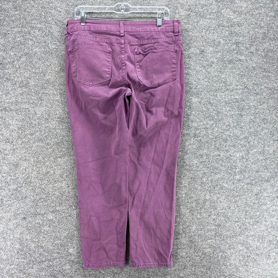 Pantalones NYDJ para mujer 8 morados tiro medio tobillo bolsillos delanteros planos informales Foto 2 de 4