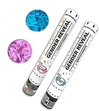 Gender Reveal Confetti Cannon - 1 Pink 1 Blue