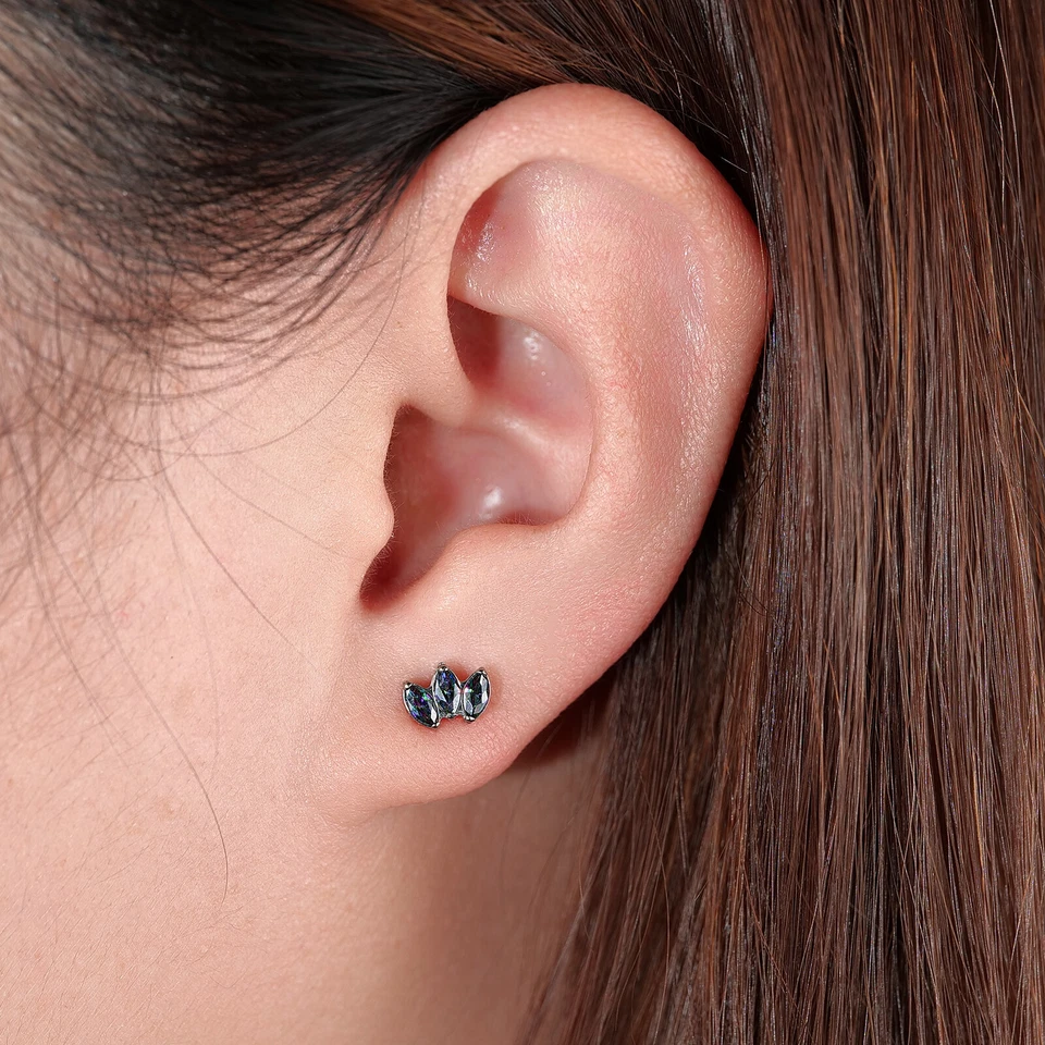 Pendientes Hipoalergénicos G23 Titanio Corona Pendientes Personalizados Hombre Mujer Foto 2 de 4