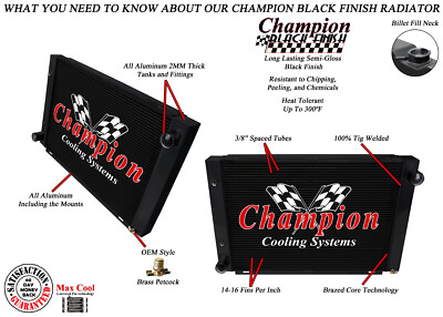 #ad AR Champion 3 Row Black Finish Radiator for 1966 1967 Lincoln Continental V8 Eng $255.42