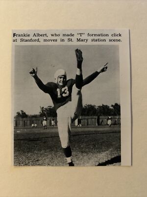 Frankie Albert Stanford Indians 1942 S&S Football Pictorial CO Panel