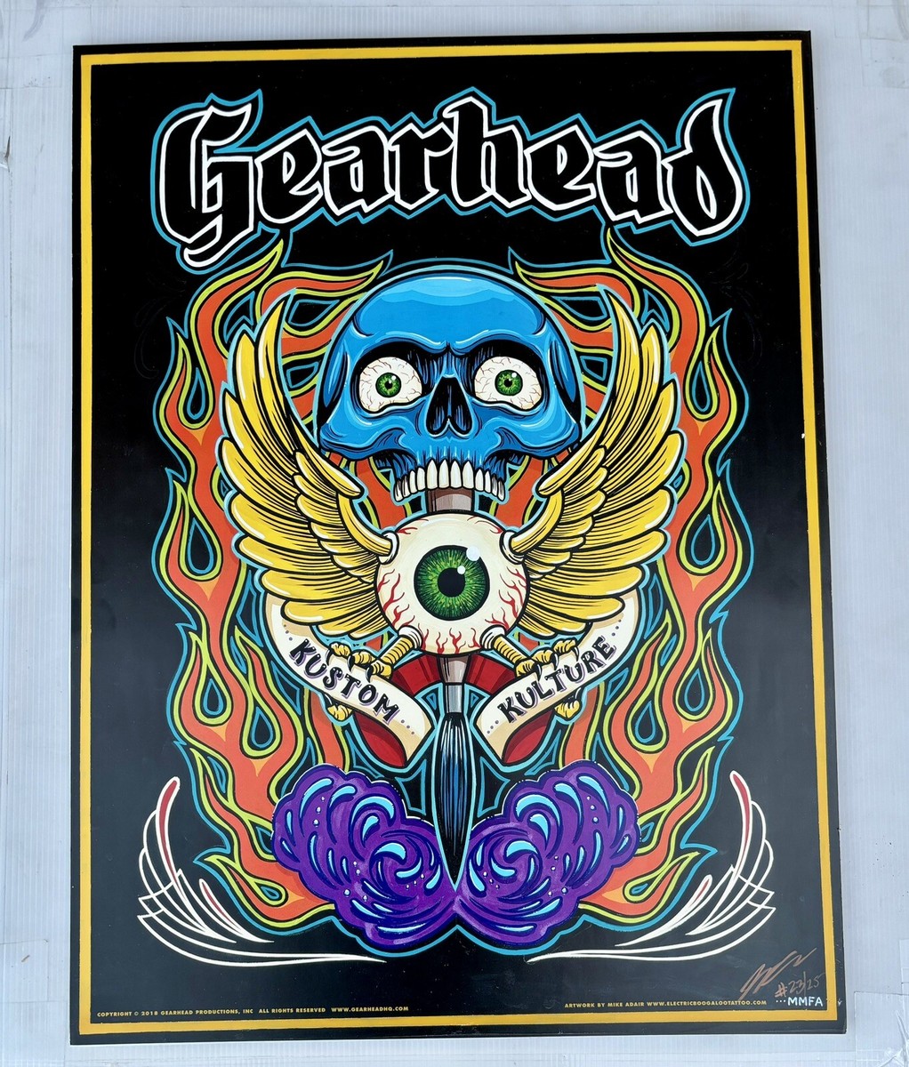 アート・デザイン・音楽 KUSTOM KULTURE Gearhead Kustom Kulture LTD Ed Poster Signed Number Art Wild