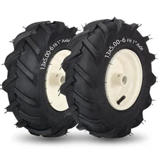 13x5.00-6" Tiller Tire & Wheel – 1" Axle Hub for Garden Tractor/Lug Tire