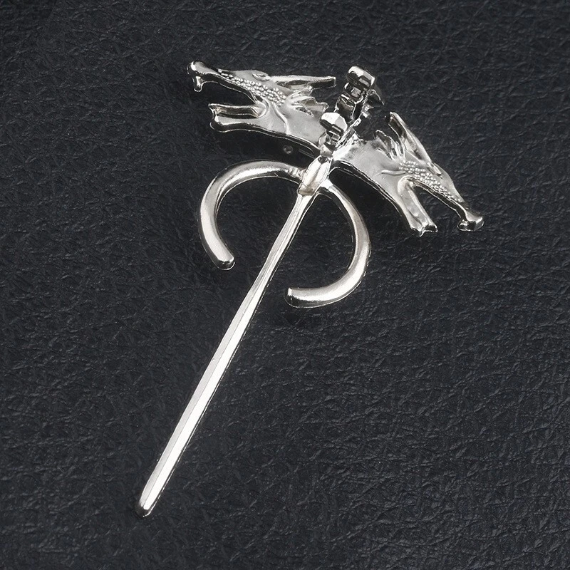 Game of Thrones Daenerys Targaryen Three Headed Dragon Lapel Pin Brooch Cosplay - Image 3 of 4