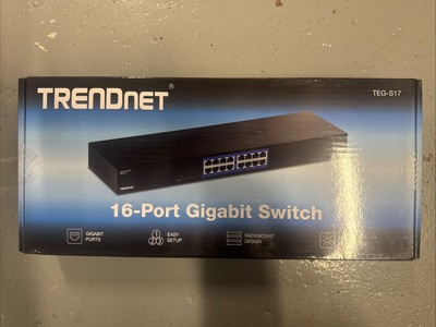 TRENDnet 16-Port Gigabit Switch, TEG-S17, 16 x Gigabit RJ-45 Ports, 32Gbps