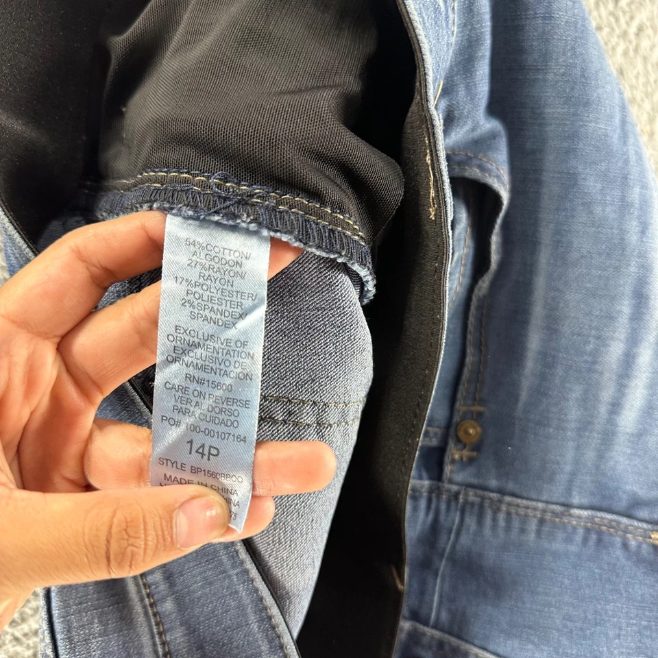 Democracy Jeans Womens Size 14p Blue AB Solution Cotton Stretch Straight Fit - Image 4 of 4