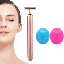 Beauty Bar Rose Gold Facial Massager for Skin Care Electric T-Shape Tools Face L