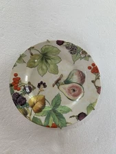 La Primula Italy PRL38 Hand Painted Multicolored Fruit Motif Salad Plate 