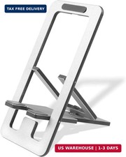 Foldable Aluminum Phone Stand - Adjustable Desk Holder for Travel  Office, Comp