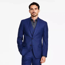 Alfani Stretch Wrinkle Resistant Blue Blazer Mens 40R Slim Performance