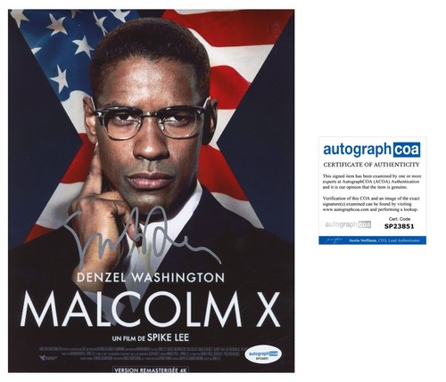 SPIKE LEE DIRECTOR SIGNED MALCOLM X  AUTOGRAPH 8X10 PHOTO - ACOA COA