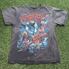 Vintage Marvel Mad Engine Venom Shirt Adult Small S Black Distressed Carnage