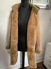 City Sheepskin London real sheepskin shearling hooded duffle coat Toscana UK12 