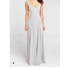 SHOW ME YOUR MUMU Jenn Maxi Dress Bridal, Wedding, in Dove Grey Chiffon Sz M