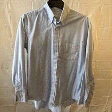 Van Heusen Dress Shirt Mens 17 34/35 Blue Button Up Cotton Blend
