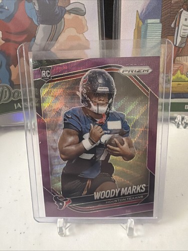 Woody Marks 2025 Panini Prizm Purple Wave Prizm 97/99 RC #395 - Texans