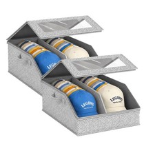 2 Pack Enlarged version Hat Storage Boxes for Baseball Caps Holds 48 Caps, Re...