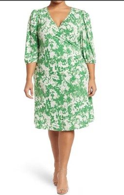 By design (Nordstrom Rack) Botanical Wrap Dress 3/4 Sleeve - Size 20