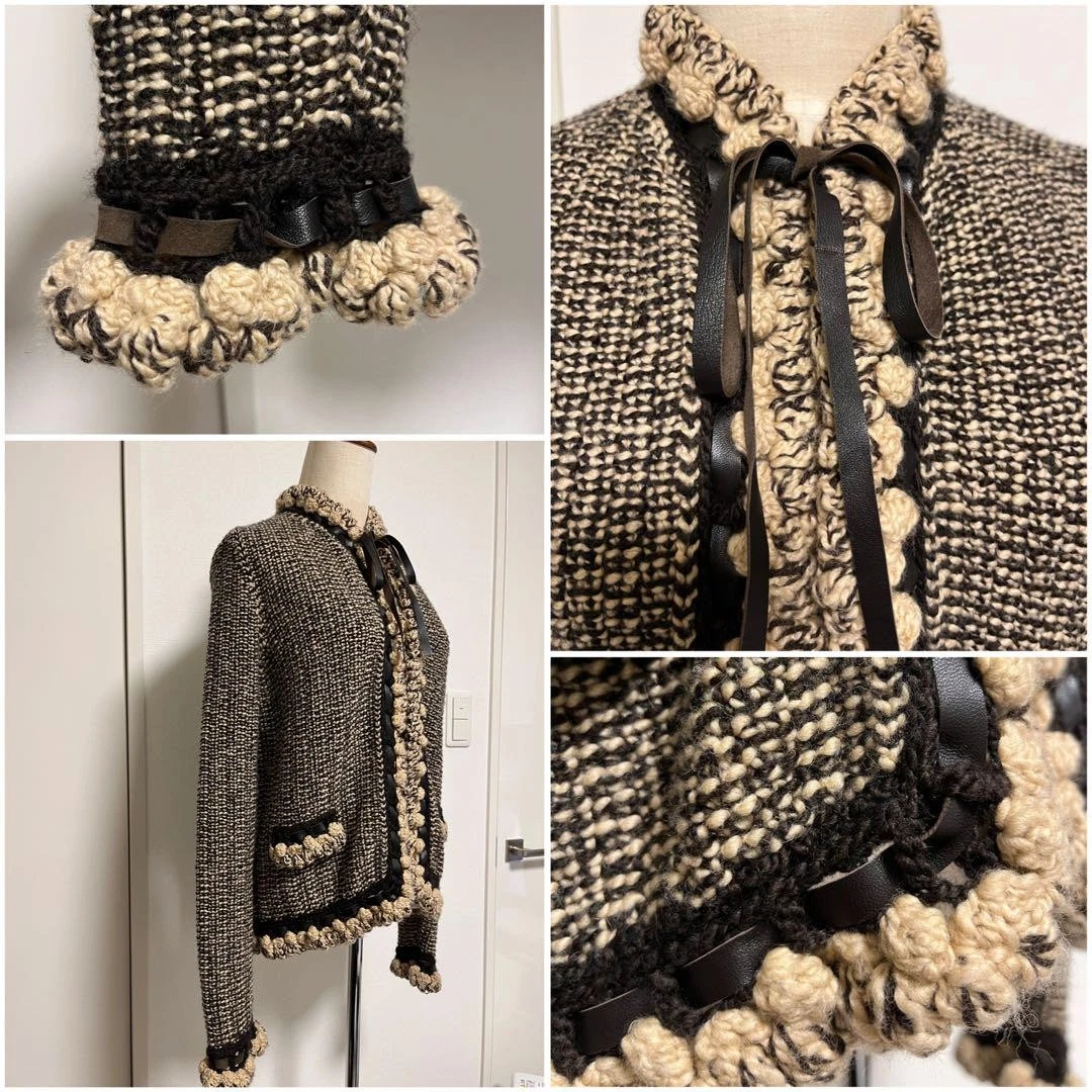 Giacca maglia Chanel disegno nastro 38