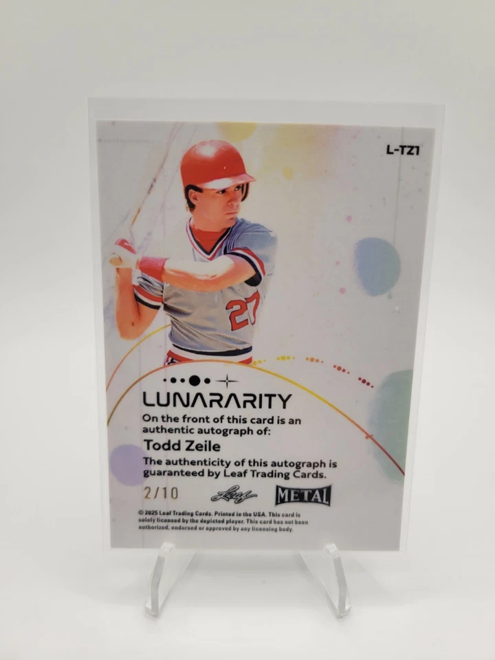 Béisbol Leaf Metal 2025 #L-TZ1 Todd Zeile Lunararity automático 2/10 Foto 2 de 2