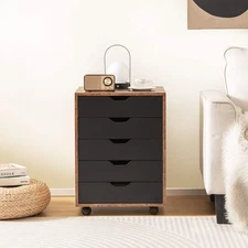 NNECW Versatile Storage Cabinet with Wheels for Home Office-Coffee