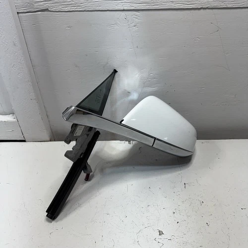 12-16 Tesla Model S Left Exterior Rear View Door Mirror White PBCW 6005864-00-F