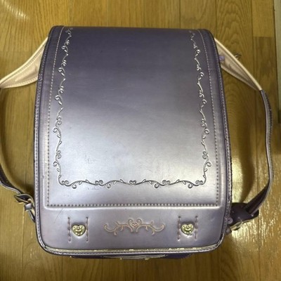 Randoseru Lavender Japanese School Bag Used Sturdy Handbag Ready to Use