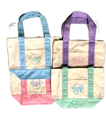NEW with TAGS Trader Joe s 2026 Authentic Canvas Mini Tote Bag Choose Color