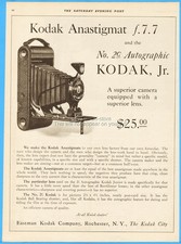 1921 Eastman Kodak Company Rochester NY No 2c Autographic Folding Camera Ad