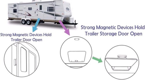 (4 Pairs) Magnetic Baggage Door Catch and Holder Kit - Black RV Storage - 第 5/6 張圖片
