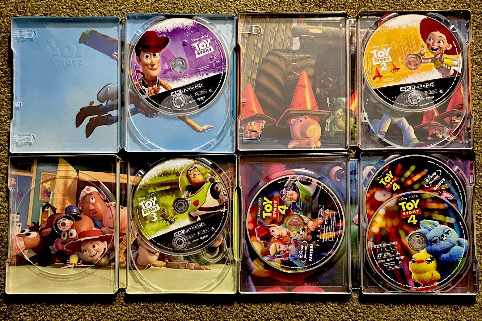 Disney Pixar Toy Story234 4K UHD Steelbooks With JCards•Perfect