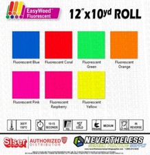 SISER Fluorescent HTV - Heat Transfer Vinyl 12"x10yd -Heat Press Iron On - SALE