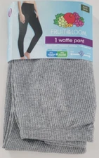 Fruit of the Loom Waffle Pant Heat retention Women's Size X-Large (16-18) Gray