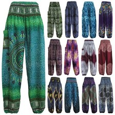 Ladies Harem Pants Baggy Bohemian Boho Hippie Aladdin Yoga Genie Trousers HP