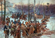 The Battle of Olszynka Grochowska Painting by Wojciech Kossak Reproduction