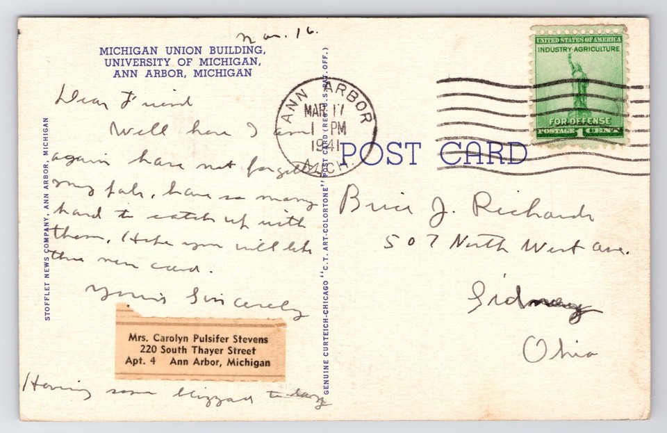 193040sUniversity of MichiganAnn Arbor MIUnion BuildingCampusVTG