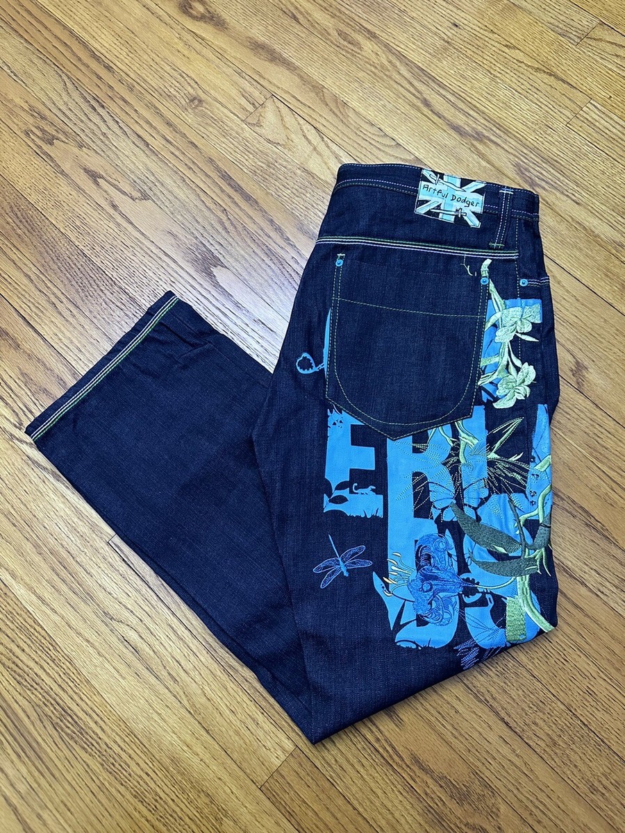 パンツ ETERNAL LOVE CHOCOLATE CHIP BAGGY DENIM Ethbox Men's Hip Hop Retro Embroidered Jeans Street Hip Hop