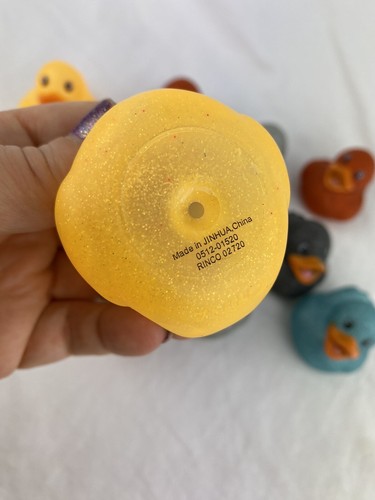 Lot of 12 Glitter Rubber Ducks Duckies Floating Bath Toys Jeep Cruises Party Fav - Picture 5 of 6
