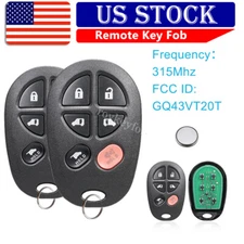 2 For 2008 2009 2010 2011 2012 2013 Toyota Sienna Remote Control Keyless Key Fob