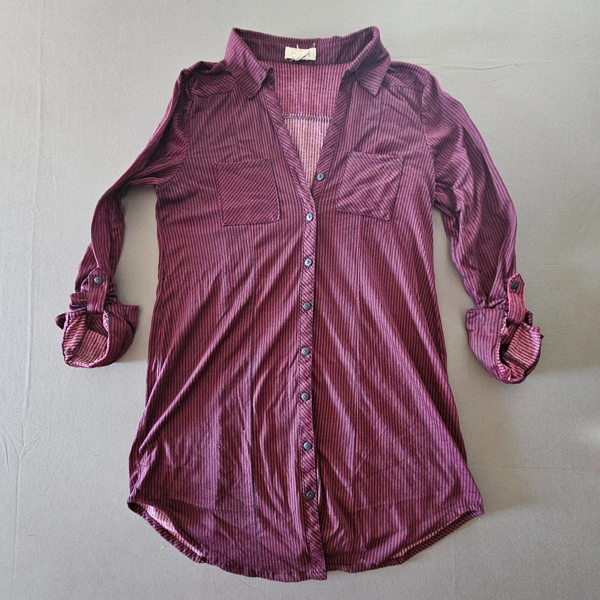 Women's Harper Collared 3/4 Sleeve Blouse in Purple by Most Loved at , Size 28, Plus Size