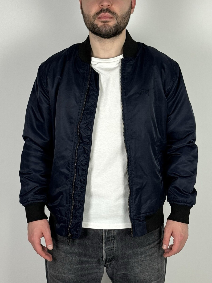 Stussy Embroidery Logo Basic Navy Bomber Jacket | eBay Stussy Embroidery Logo Basic Navy Bomber Jacket | eBay