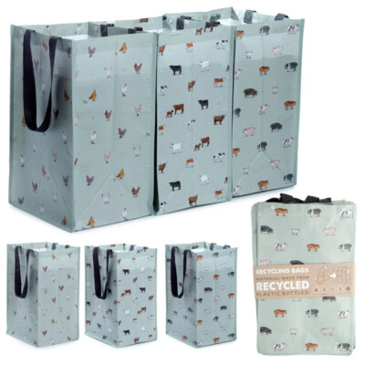 Willow Farm RECYCLING-TASCHEN Bauernhoftiere  RPET 3er-Set Mülltrennung Einkauf