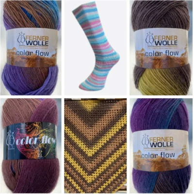 Ferner Wolle Color Flow Superwash Qualität - 100g - 380m - Farbverlaufswolle