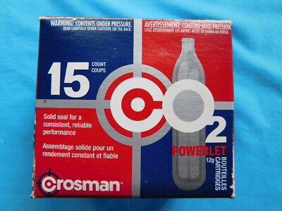 Crosman 12-GRAM CO2 POWERLETS 15 Cartridges for MOST Air Rifles And Air Pistols