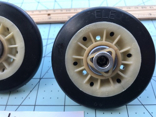 2 OEM gebrauchte Electrolux/Frigidaire Trockner Trommel Roller, Welle und Mutter P # 134715900 - Bild 5 von 7